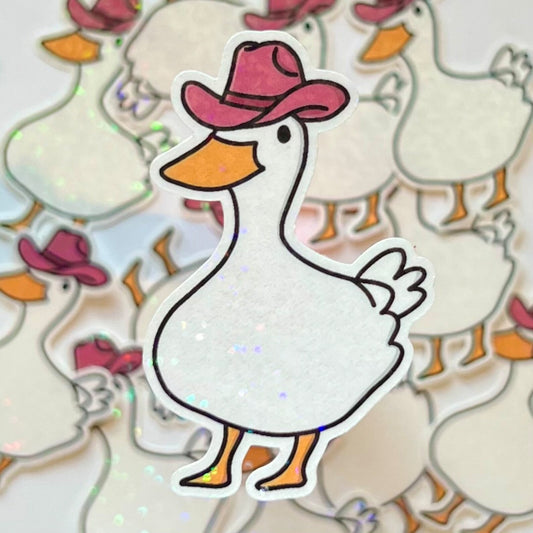Darn Tootin' the Cowboy Duck sticker